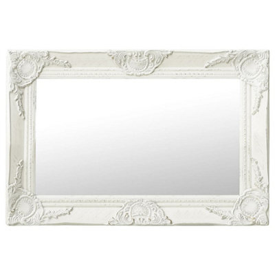 Vidaxl Wall Mirror Baroque Style 60X40 Cm White - image 1