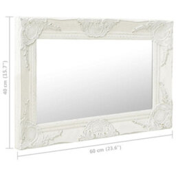 Vidaxl Wall Mirror Baroque Style 60X40 Cm White - thumbnail 6