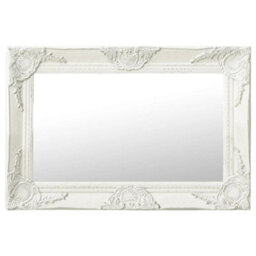 Vidaxl Wall Mirror Baroque Style 60X40 Cm White - thumbnail 1