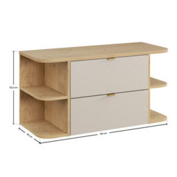 Heze Furniture Dalia Bathroom Cabinet Vanity 100Cm With Open Shelves In Cashmere & Cremona Oak - thumbnail 6