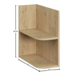 Heze Furniture Dalia Bathroom Cabinet Vanity 100Cm With Open Shelves In Cashmere & Cremona Oak - thumbnail 5