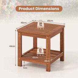 Side Table 2-Tier Versatile End Table With Slatted Surface - thumbnail 2