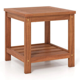 Side Table 2-Tier Versatile End Table With Slatted Surface - thumbnail 5