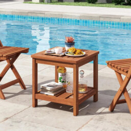 Side Table 2-Tier Versatile End Table With Slatted Surface - thumbnail 6