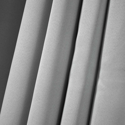 "Ohs Eyelet Blackout Curtains Set Of 2 Thermal Ring Top Window Treatment Panels - Silver, Width 46"" X Drop 54""" - image 1