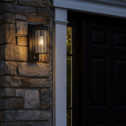 CGC Lighting Cgc Alvin Pir Motion Sensor Black Outdoor Cage Wall Lantern Light With Clear Diffuser Ip54 - thumbnail 7