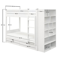 Flair Ruby Wooden Bunk Bed With Storage White - thumbnail 7