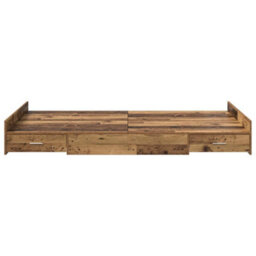 Berkfield Storage Bed Frame In Old Wood, 120 X 190 Cm, Engineered Wood - thumbnail 5