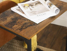 Modcraft Small Laptop Side Table And Rustic Brown & Black Industrial Sofa Or Bed Desk With Steel Frame - thumbnail 3