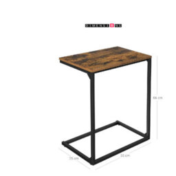 Modcraft Small Laptop Side Table And Rustic Brown & Black Industrial Sofa Or Bed Desk With Steel Frame - thumbnail 6