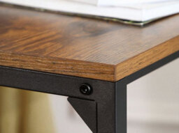 Modcraft Small Laptop Side Table And Rustic Brown & Black Industrial Sofa Or Bed Desk With Steel Frame - thumbnail 5