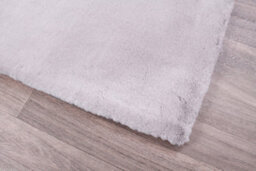 Silver Plain Shaggy Modern Easy To Clean Rug For Dining Room Bedroom And Living Room-60Cm X 110Cm - thumbnail 5