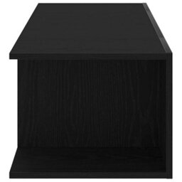 Berkfield Tv Cabinet With Led Lights In Black Oak - 90 X 39 X 30 Cm - Made From Engineered Wood - thumbnail 8