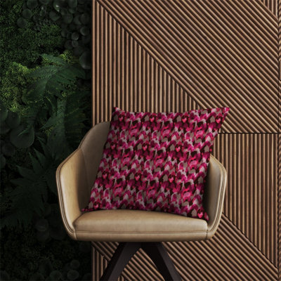 Warren Reed Designer Modern Pink Animal Print Outdoor Cushion 60Cm X 60Cm