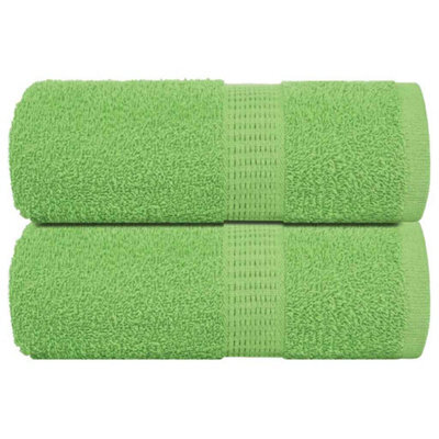 Berkfield Guest Towels 2 Pcs Apple Green 30X50 Cm 360 Gsm 100% Cotton - image 1