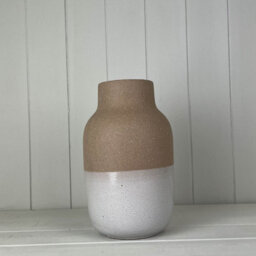 Satchville Textured Taupe Ceramic Vase