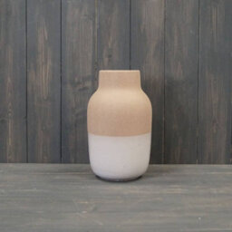 Satchville Textured Taupe Ceramic Vase - thumbnail 2
