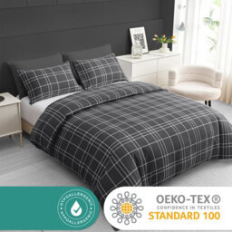 Pamposh Grace Double Duvet Set Premium Brushed Microfiber Duvet Cover Double Ultrasoft  Duvet Double Cover Set With Zipper Closure - thumbnail 4