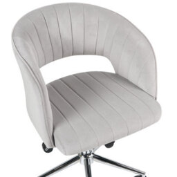 Beliani Desk Chair Katonah Velvet Light Grey - thumbnail 8