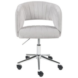 Beliani Desk Chair Katonah Velvet Light Grey - thumbnail 5