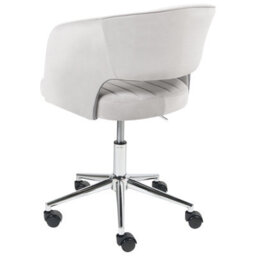 Beliani Desk Chair Katonah Velvet Light Grey - thumbnail 6
