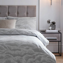 Paoletti Ellora Jaqcuard Duvet Cover Set, Silver, Super King - thumbnail 2