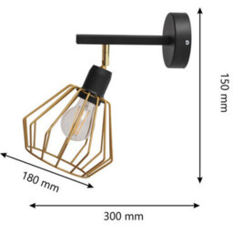 Luminosa Lighting Luminosa Agat Wall Lamp Black, Gold 30Cm - thumbnail 2