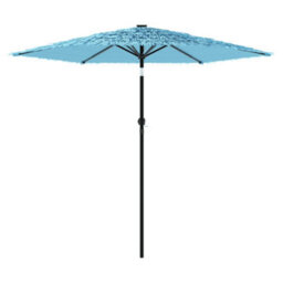Berkfield Garden Parasol With Steel Pole Blue 268X268X226 Cm - thumbnail 4