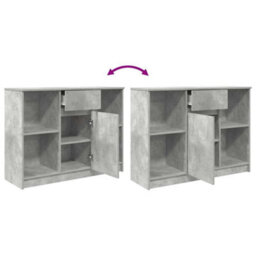 Berkfield Sideboard With Drawer Concrete Grey 101X35X76 Cm Engineered Wood - thumbnail 9