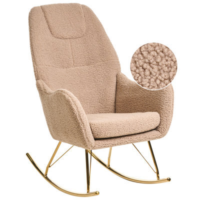 Beliani Rocking Chair Gulsele Boucle Beige - image 1