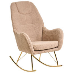 Beliani Rocking Chair Gulsele Boucle Beige - thumbnail 4