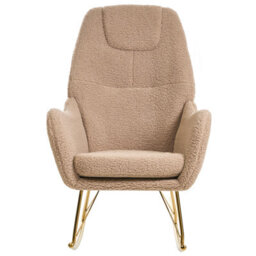 Beliani Rocking Chair Gulsele Boucle Beige - thumbnail 5