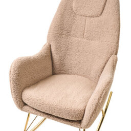 Beliani Rocking Chair Gulsele Boucle Beige - thumbnail 7