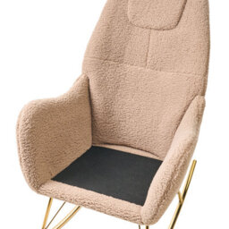 Beliani Rocking Chair Gulsele Boucle Beige - thumbnail 8