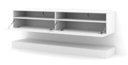 Arte Duo Wall Hung Tv Cabinet And Shelf Set In White Matt 1600mm - thumbnail 2