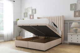 "Comfort Chester Sand Naples Ottoman Bed Base With 54"" Wingback Headboard 4' Small Double" - thumbnail 2