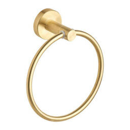 Hardware Solutions Gatsby Bathroom Accessory Set - 4 Piece - Towel Ring/ Robe Hook/ Towel Rail/ Toilet Roll Holder - Matt Gold - thumbnail 3