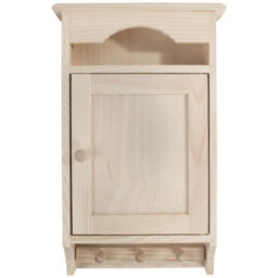 Woodeedoo Wooden Key Cabinet With 6 Hooks & 3 Pegs Wall Mounted Indoor Key Holder Rack Cupboard Hallway 19.5X6X35.5Cm - thumbnail 9