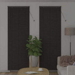 Berkfield Window Blind With Curtains Manual Dark Grey Aluminium - thumbnail 3