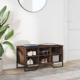 Berkfield Shoe Cabinet Brown Oak 90X38X45.5 Cm Engineered Wood - thumbnail 3
