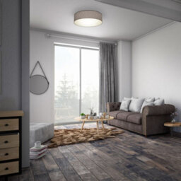 B.k.licht Bulb Socket E27 Taupe Fabric Shade Ceiling Lamp (Dia)38Cm - thumbnail 3