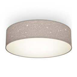 B.k.licht Bulb Socket E27 Taupe Fabric Shade Ceiling Lamp (Dia)38Cm - thumbnail 1