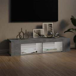 Berkfield Tv Cabinet With Led Lights Concrete Grey 135X39X30 Cm - thumbnail 3