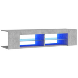 Berkfield Tv Cabinet With Led Lights Concrete Grey 135X39X30 Cm - thumbnail 2