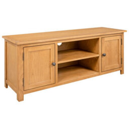 Berkfield Tv Cabinet 110X35X44 Cm Solid Oak Wood - thumbnail 1