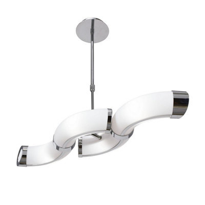 Luminosa Lighting Luminosa Guss Rectangular Pendant Convertible To Semi Flush 2 Arm Gu10 4 Light Bar, Polished Chrome - image 1