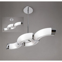 Luminosa Lighting Luminosa Guss Rectangular Pendant Convertible To Semi Flush 2 Arm Gu10 4 Light Bar, Polished Chrome - thumbnail 2
