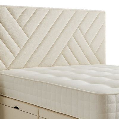 "Urban Textures Luxury 51"" High Monaco Boucle Upholstered Bed Headboard - Cream" - image 1