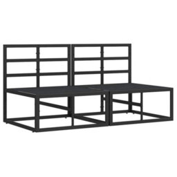 Walplus Outdoor Furniture With Cushion With Pillow Black Aluminium - thumbnail 4