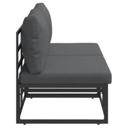Walplus Outdoor Furniture With Cushion With Pillow Black Aluminium - thumbnail 6